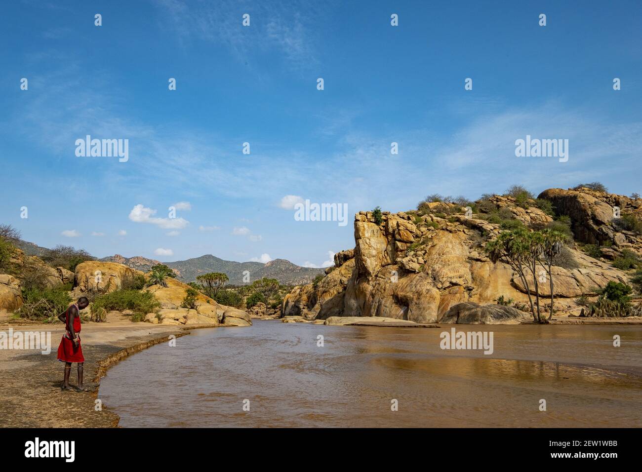 Kenia, Shaba Reserve, Ewaso Ngiro River Stockfoto