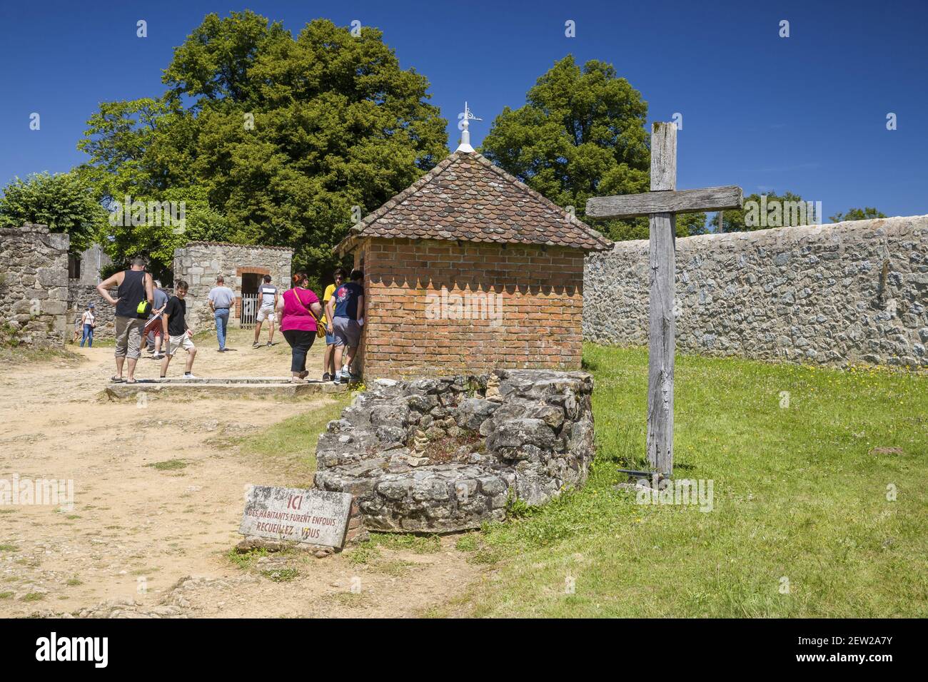 Frankreich, Haute-Vienne, Oradour-sur-Glane, Märtyrerdorf, das im Zweiten Weltkrieg am 10. Juni 1944 von der SS-Kompanie das Reich zerstört wurde Stockfoto