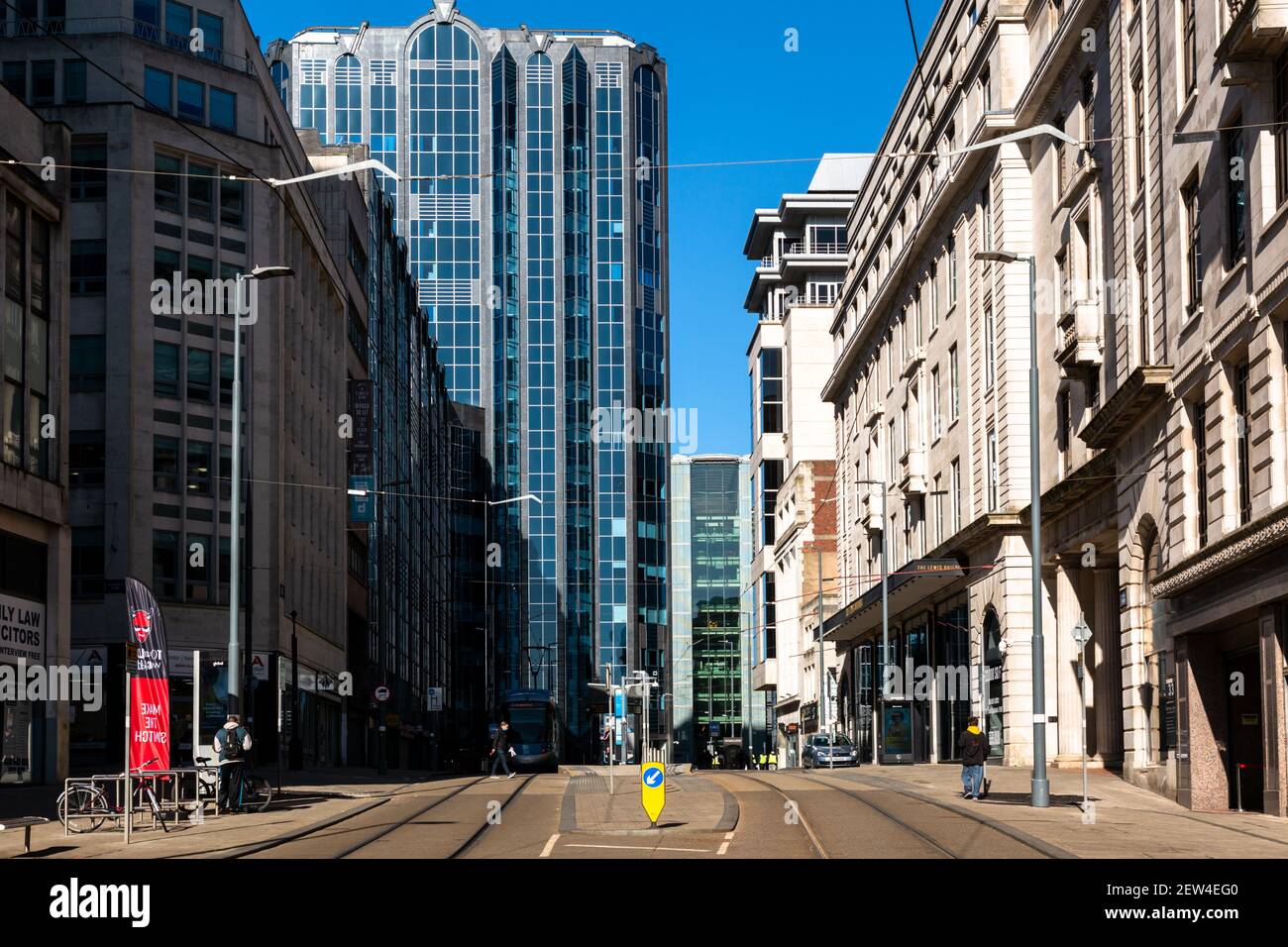 Blick auf die Bull Street, Birmingham, Großbritannien. 2021 Stockfoto