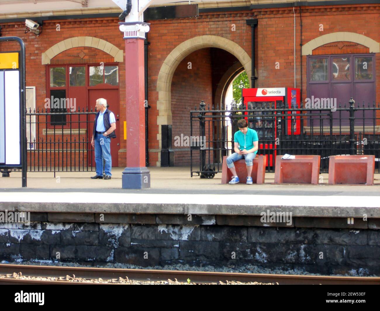 Monkseaton Metro Staion, Whitley Bay, Großbritannien Stockfoto