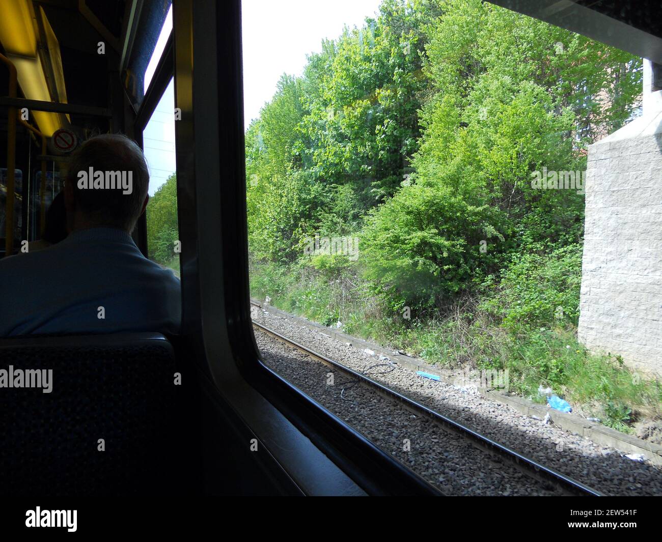 Blick von Tyne und tragen U-Bahn-Wagen am 21st. Mai 2010 Stockfoto