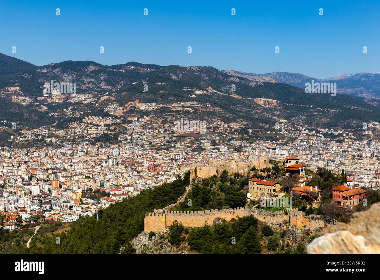 Festung in der Stadt Alanya (Alanya Kalesi). Stockfoto