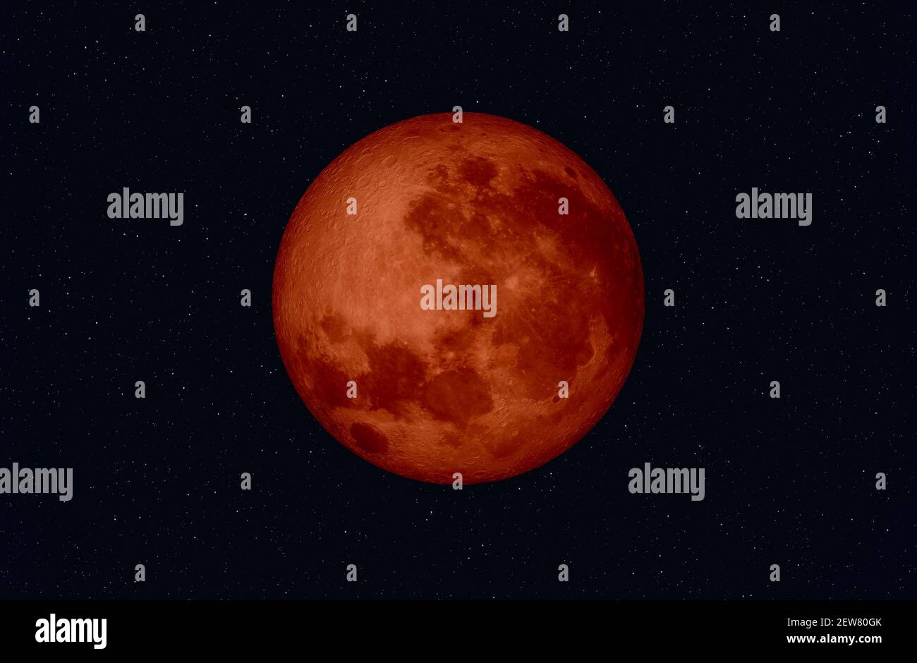 Blood Red Moon Mondfinsternis. Blood Moon Konzept eines roten Vollmondes. Elemente dieses Bildes, die von der NASA eingerichtet wurden. Stockfoto