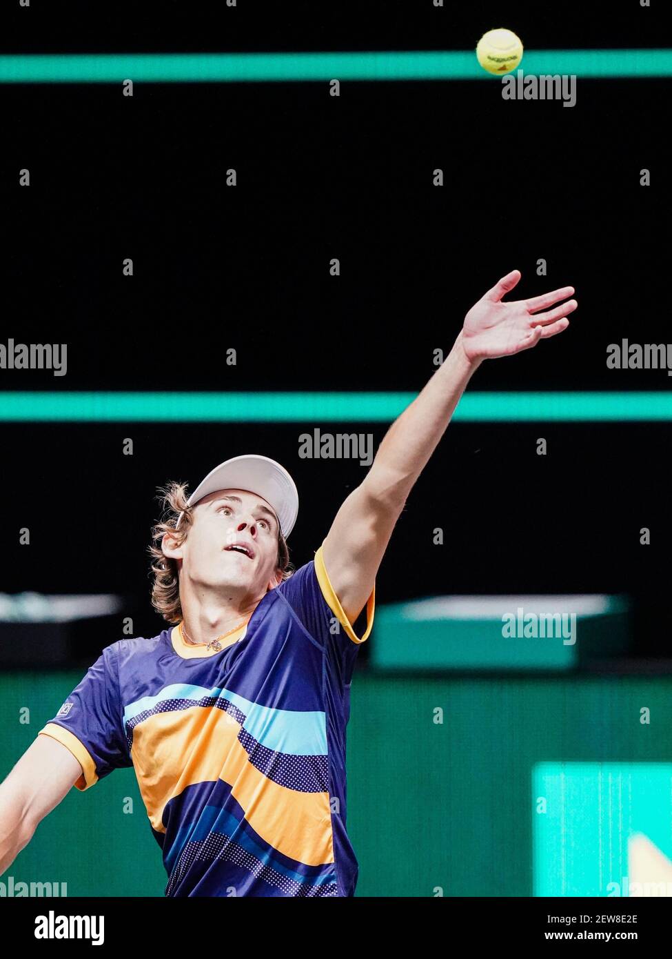 ROTTERDAM, NIEDERLANDE - MÄRZ 2: Während des ABN AMRO World Tennis Tournament 48e in Rotterdam Ahoy am 2. März 2021 in Rotterdam, Niederlande Stockfoto