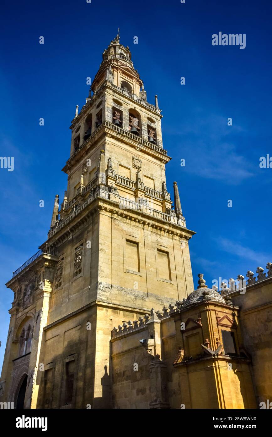 Glockenturm der Mezquita, Cordoba, Andalusien, Spanien Stockfoto