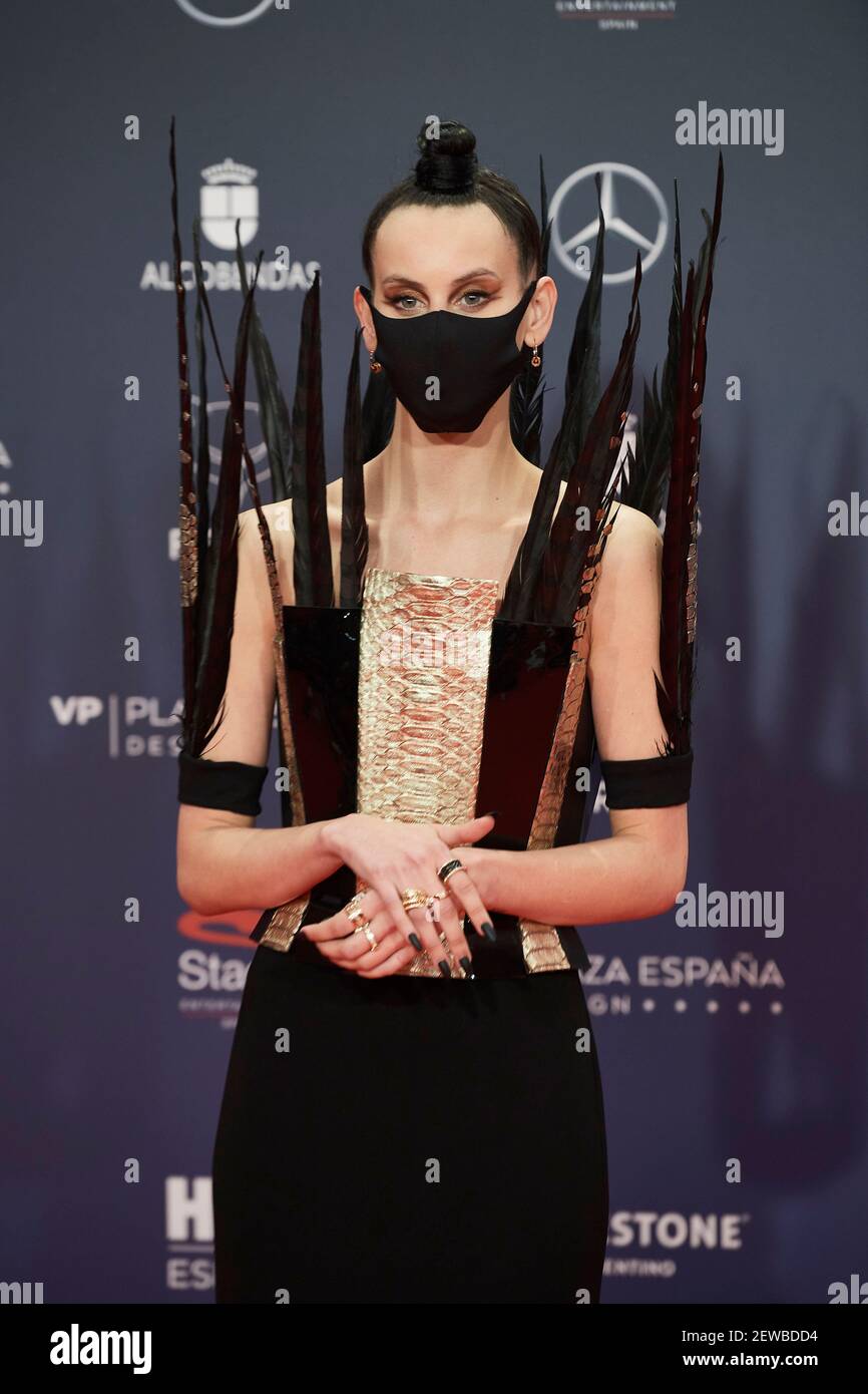 2. März 2021, Madrid, Madrid, Spanien: Milena Smit nimmt an den Feroz Awards 2021 Teil - Red Carpet im VP Plaza Espana Design Hotel am 2. März 2021 in Madrid, Spanien (Bildquelle: © Jack Abuin/ZUMA Wire) Stockfoto