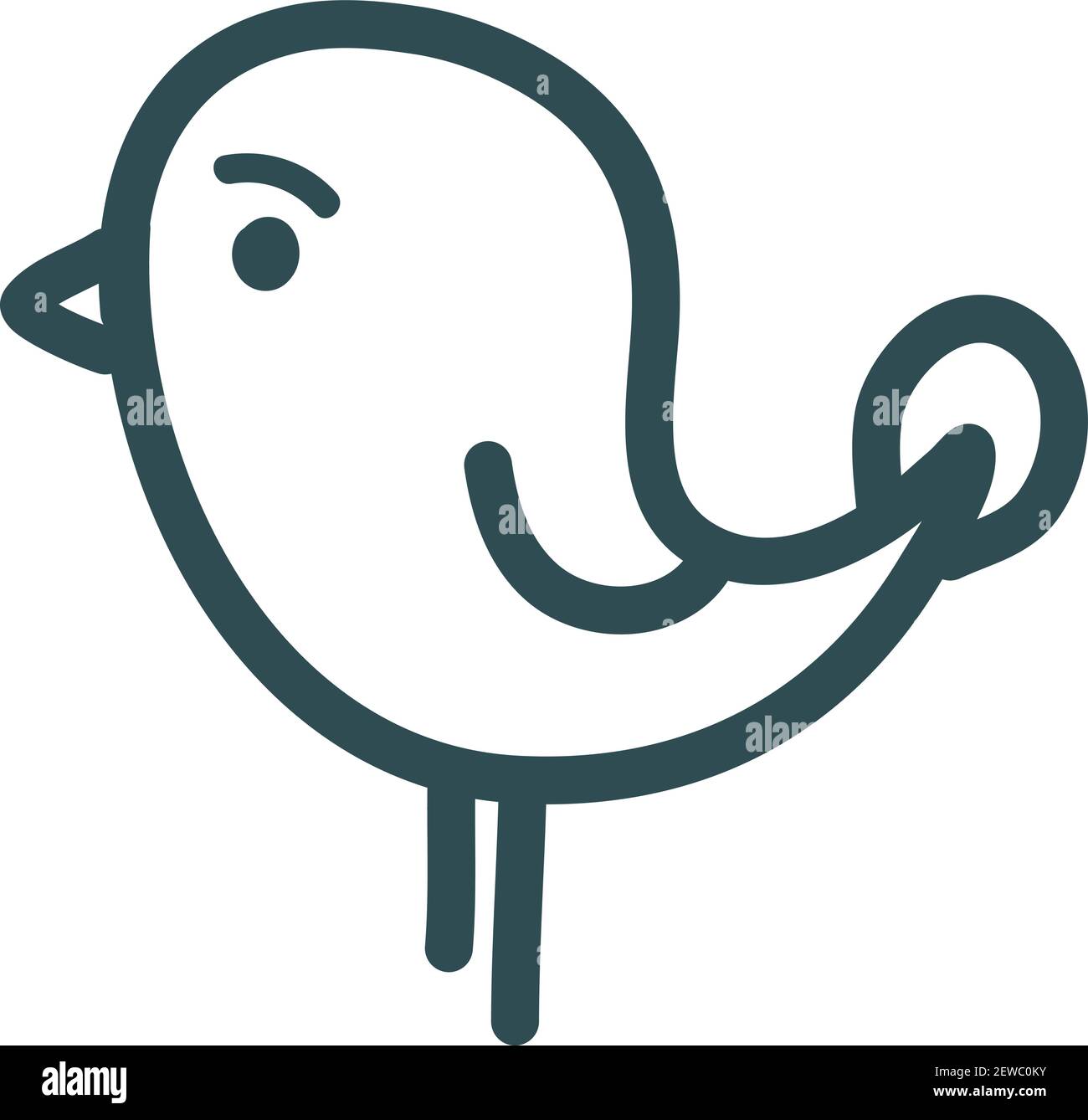 Kleine besorgt Huhn, Illustration, Vektor auf weißem Hintergrund. Stock Vektor