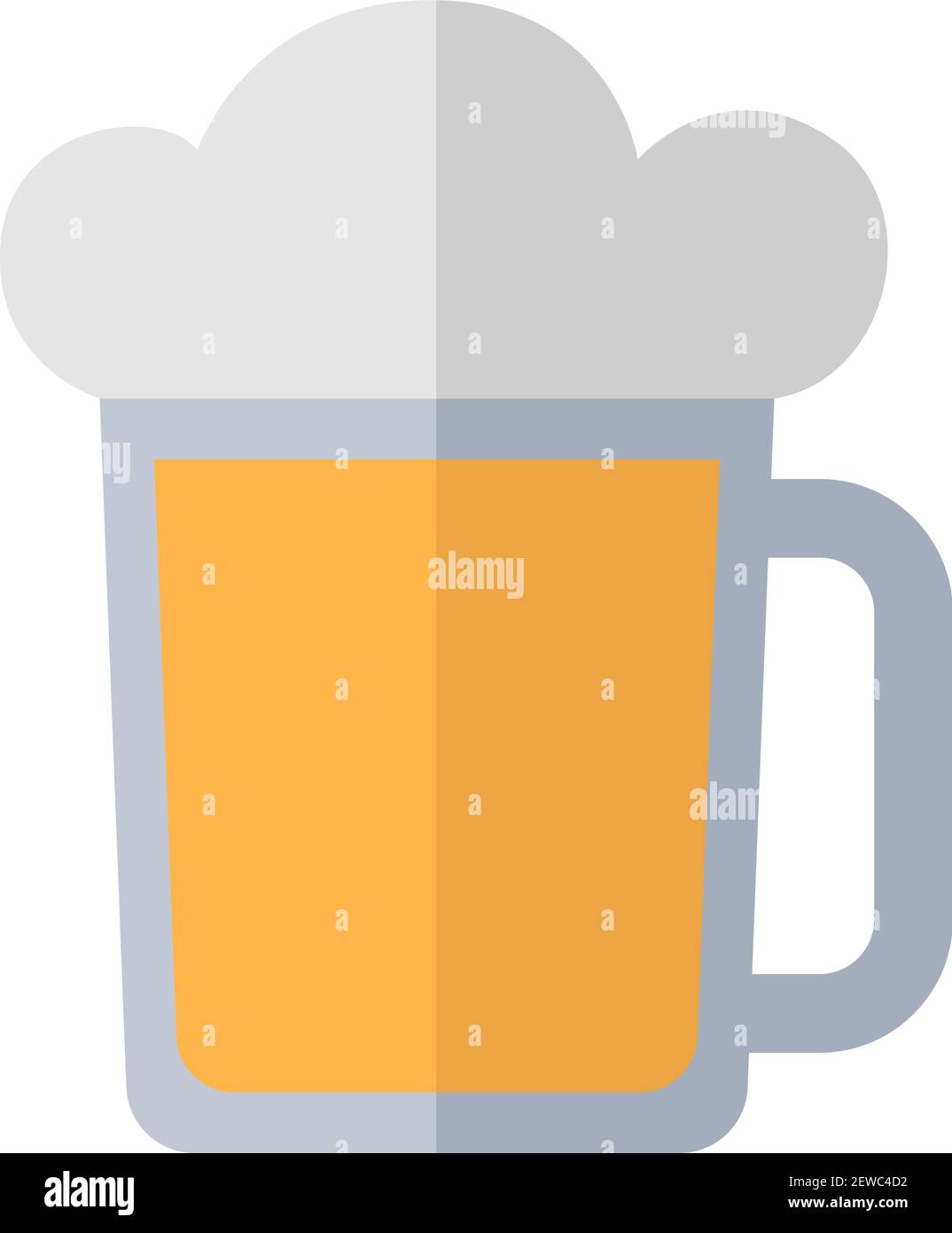 Bier in einem großen Glas, Illustration, Vektor auf weißem Hintergrund. Stock Vektor