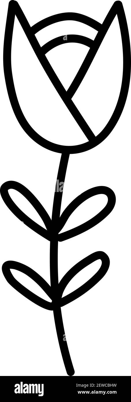 Einfache Rosenblume, Illustration, Vektor auf weißem Hintergrund. Stock Vektor