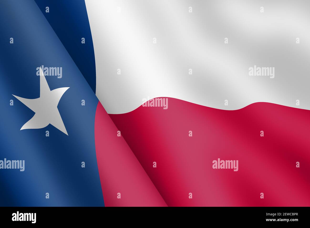 State of Texas Flagge 3D Illustration Wind Welligkeit Stockfoto