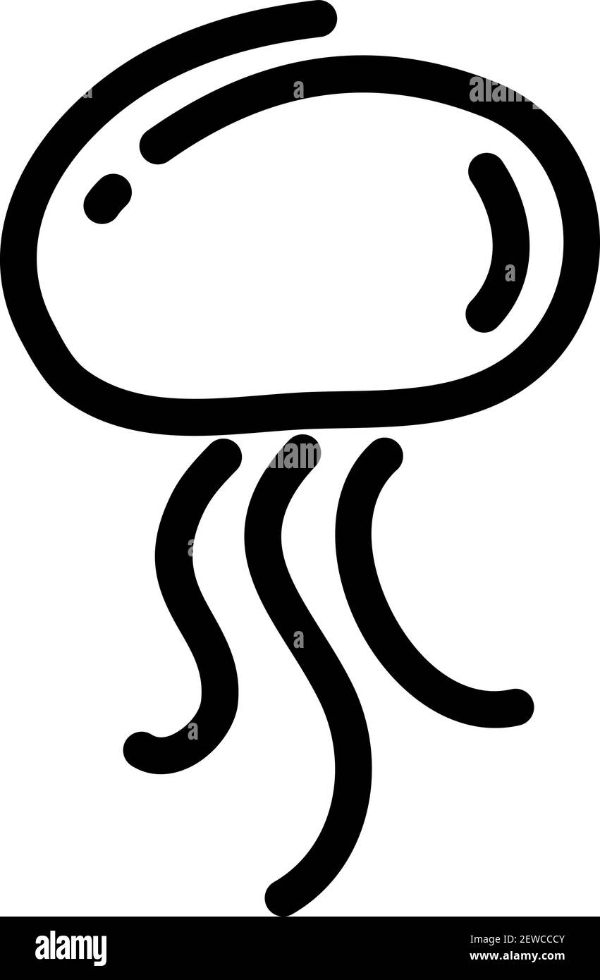 Kleine Qualle, Illustration, Vektor auf weißem Hintergrund. Stock Vektor