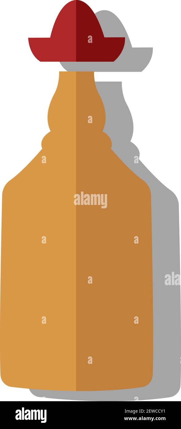 Mexikanischer Tequila, Illustration, Vektor auf weißem Hintergrund. Stock Vektor