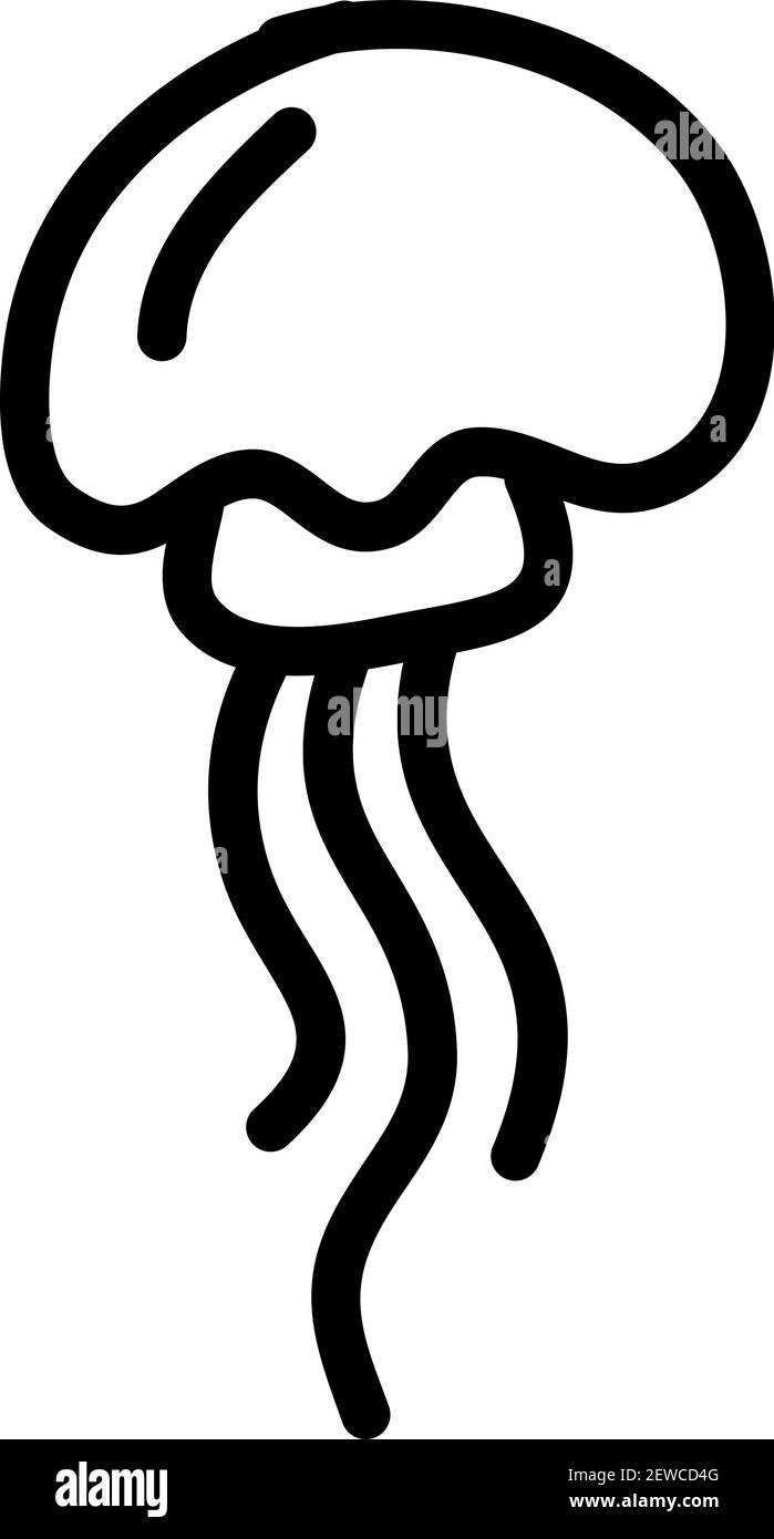 Wasserqualle, Illustration, Vektor auf weißem Hintergrund. Stock Vektor