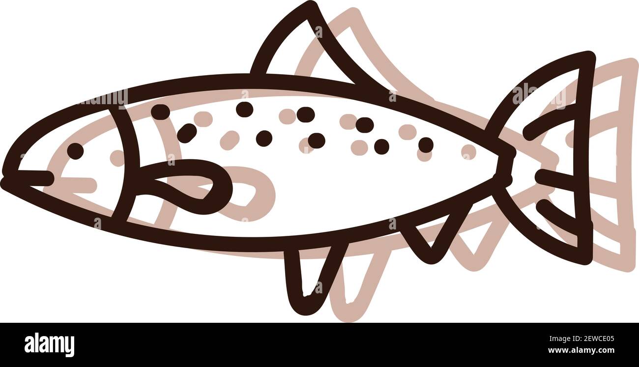 Seefisch, Illustration, Vektor auf weißem Hintergrund. Stock Vektor