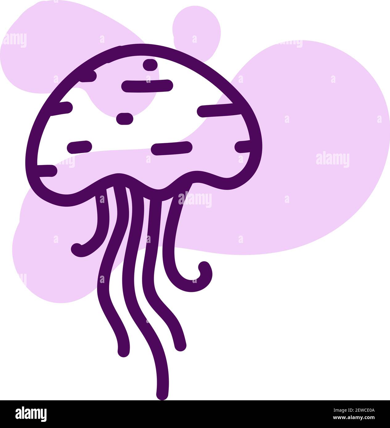 Quallen mit horizontalen Linien darauf, Illustration, Vektor auf weißem Hintergrund. Stock Vektor