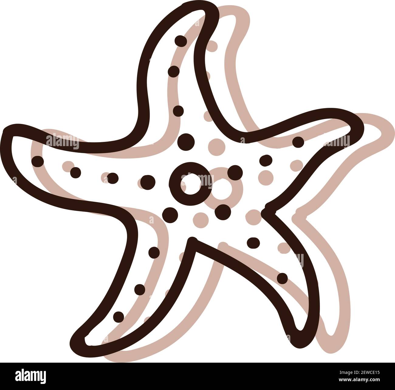 Seestar, Illustration, Vektor auf weißem Hintergrund. Stock Vektor