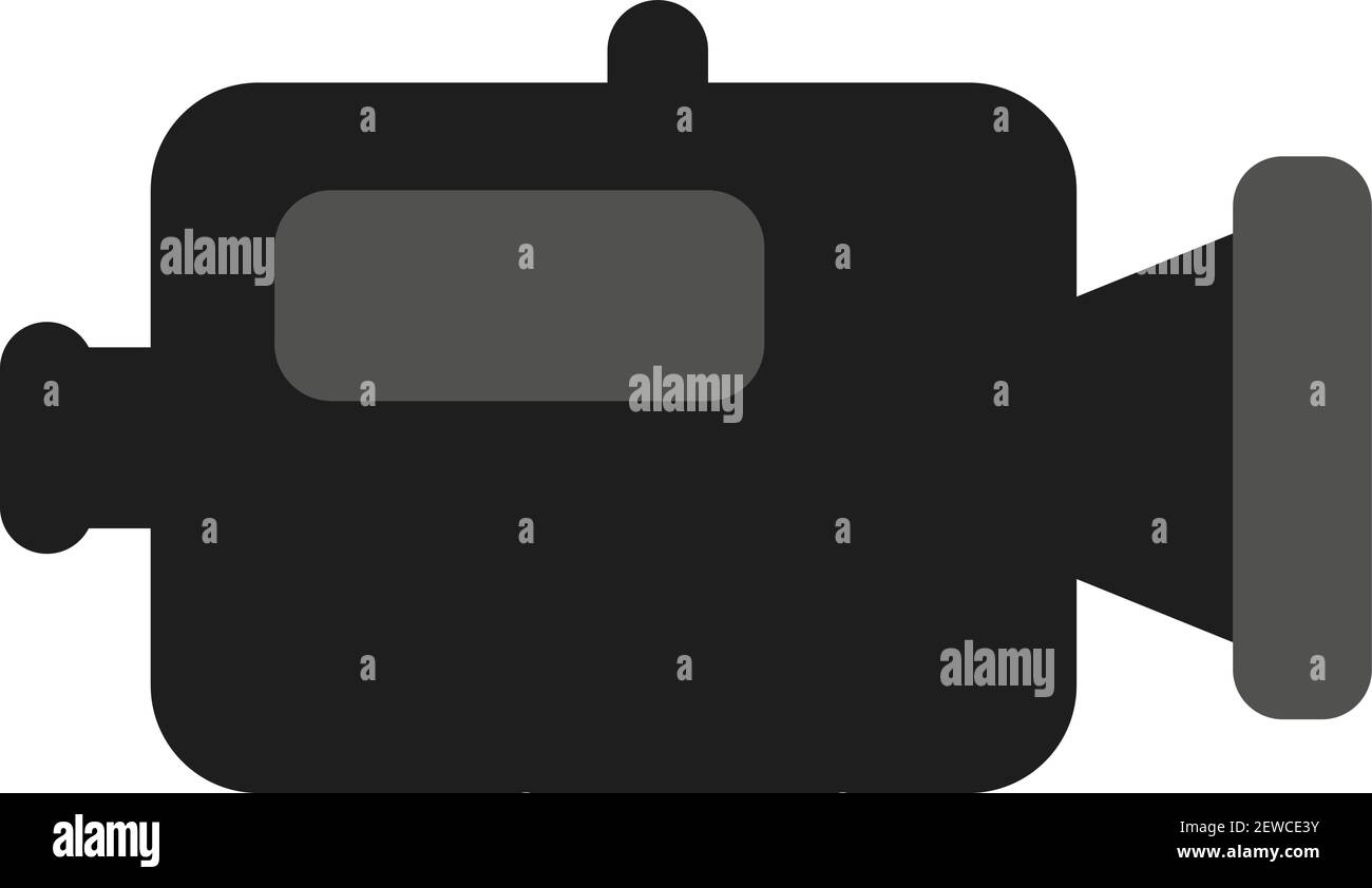 Videokamera, Illustration, Vektor auf weißem Hintergrund. Stock Vektor