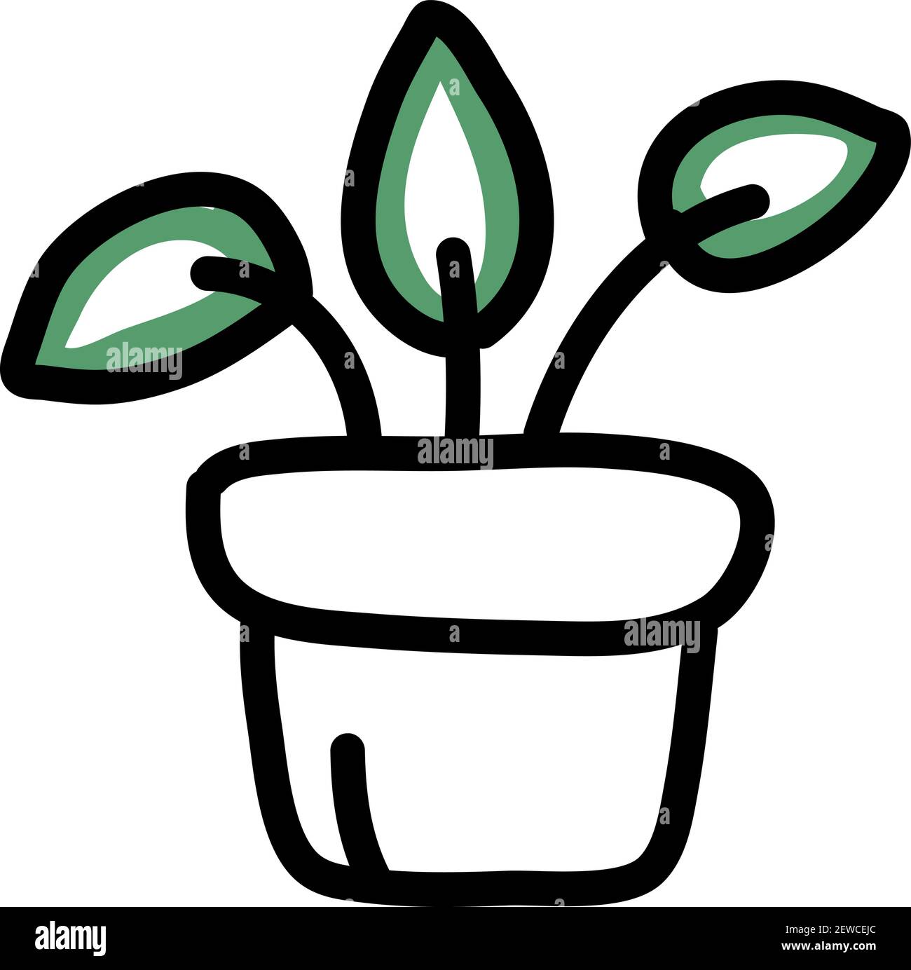 Gartenblume in einem Topf, Illustration, Vektor auf weißem Hintergrund. Stock Vektor