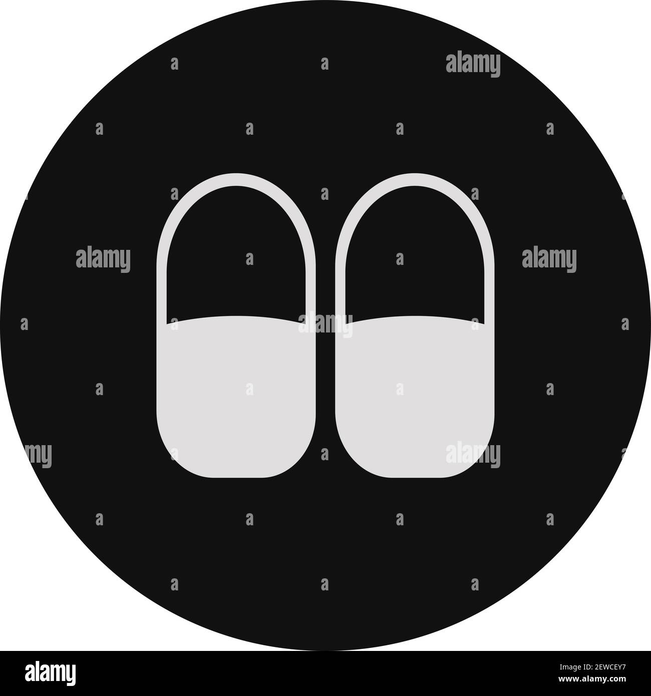 Hotel Hausschuhe, Illustration, Vektor auf weißem Hintergrund. Stock Vektor