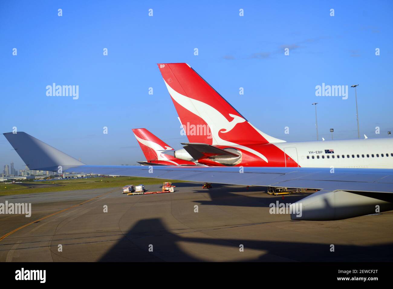 Qantas Airways in Brisbane International Airport, Australien. Stockfoto