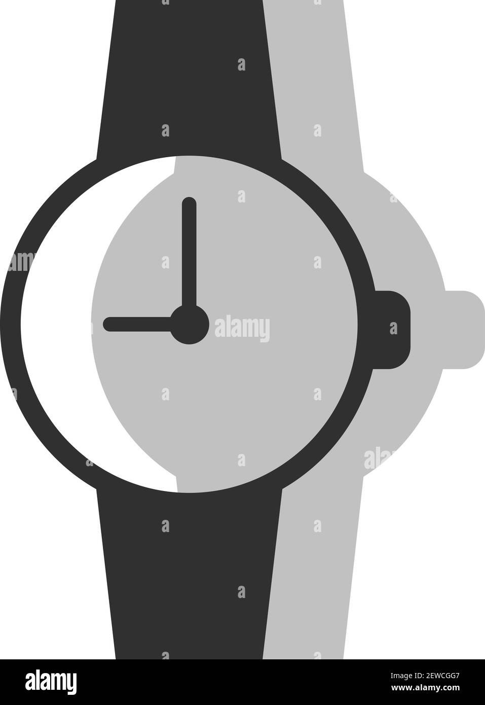 Graue Uhr, Illustration, Vektor auf weißem Hintergrund. Stock Vektor