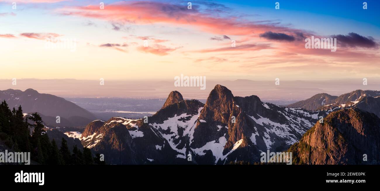 Panoramablick auf Howe Sound Stockfoto