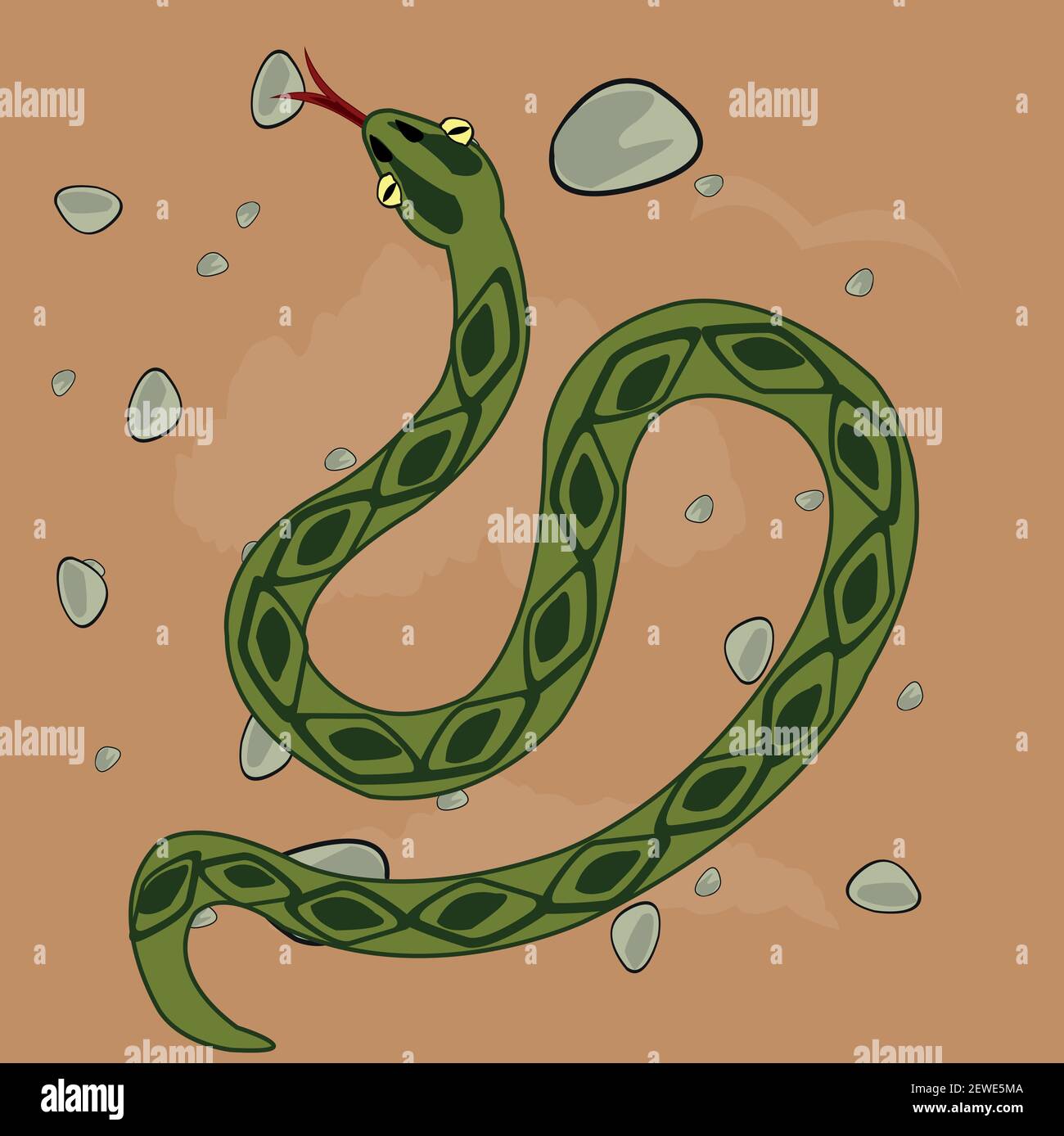 Vektor-Illustration zu Wüsten und groveling Tier Schlange Stock Vektor