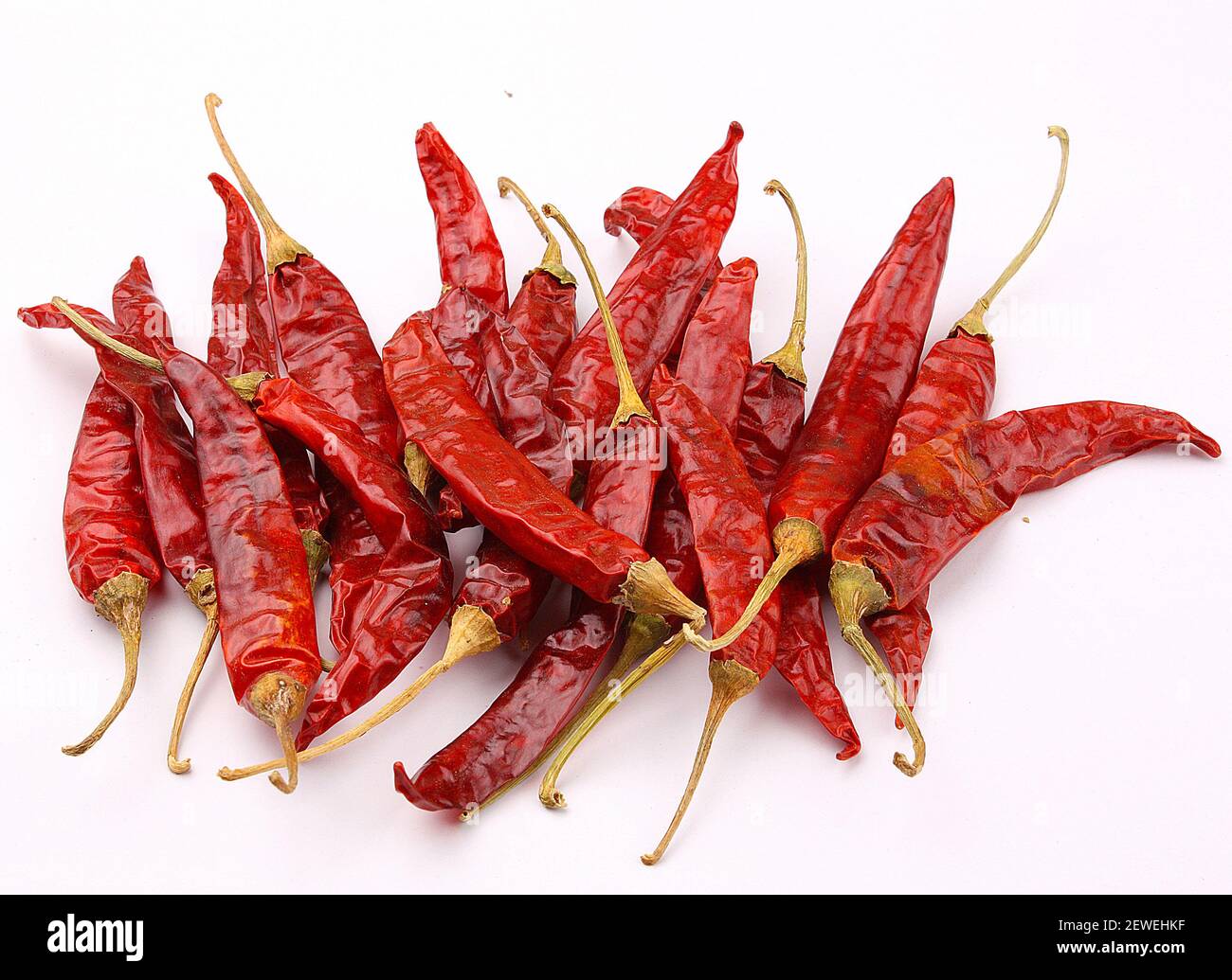Getrocknete Chili isolieren auf weißem Hintergrund, Red Chili Stockfoto