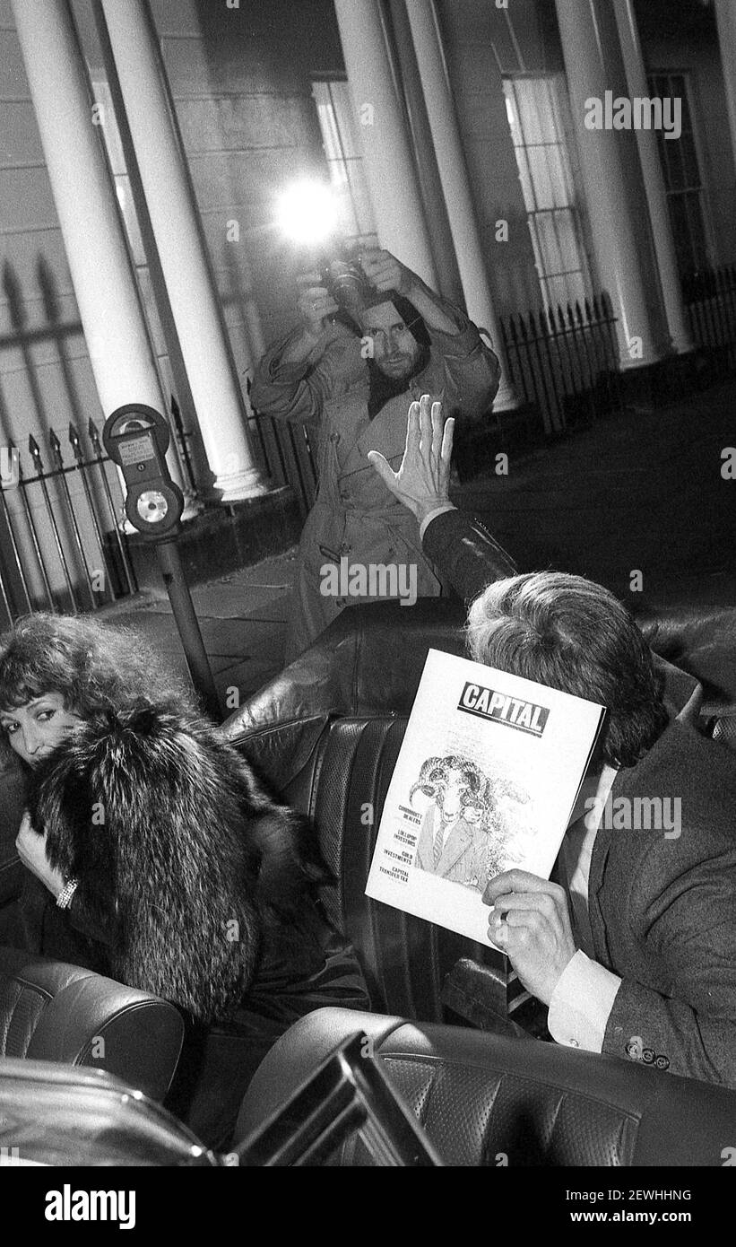 Paparazzi Fotograf bei der Arbeit in London 1979 Stockfoto