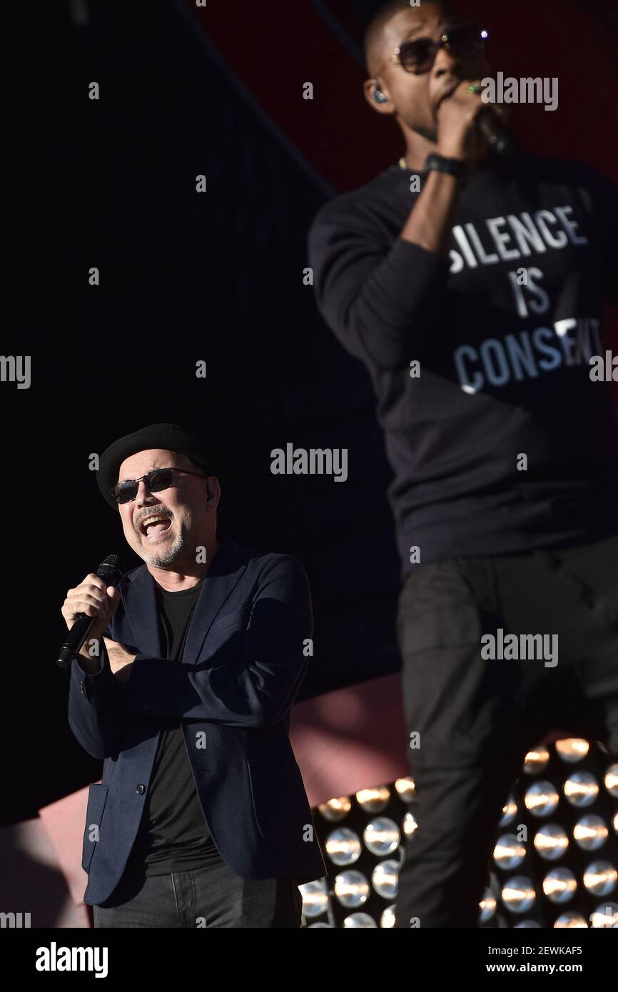 (LR) die Sängerinnen Ruben Blades und Usher treten am 24. September