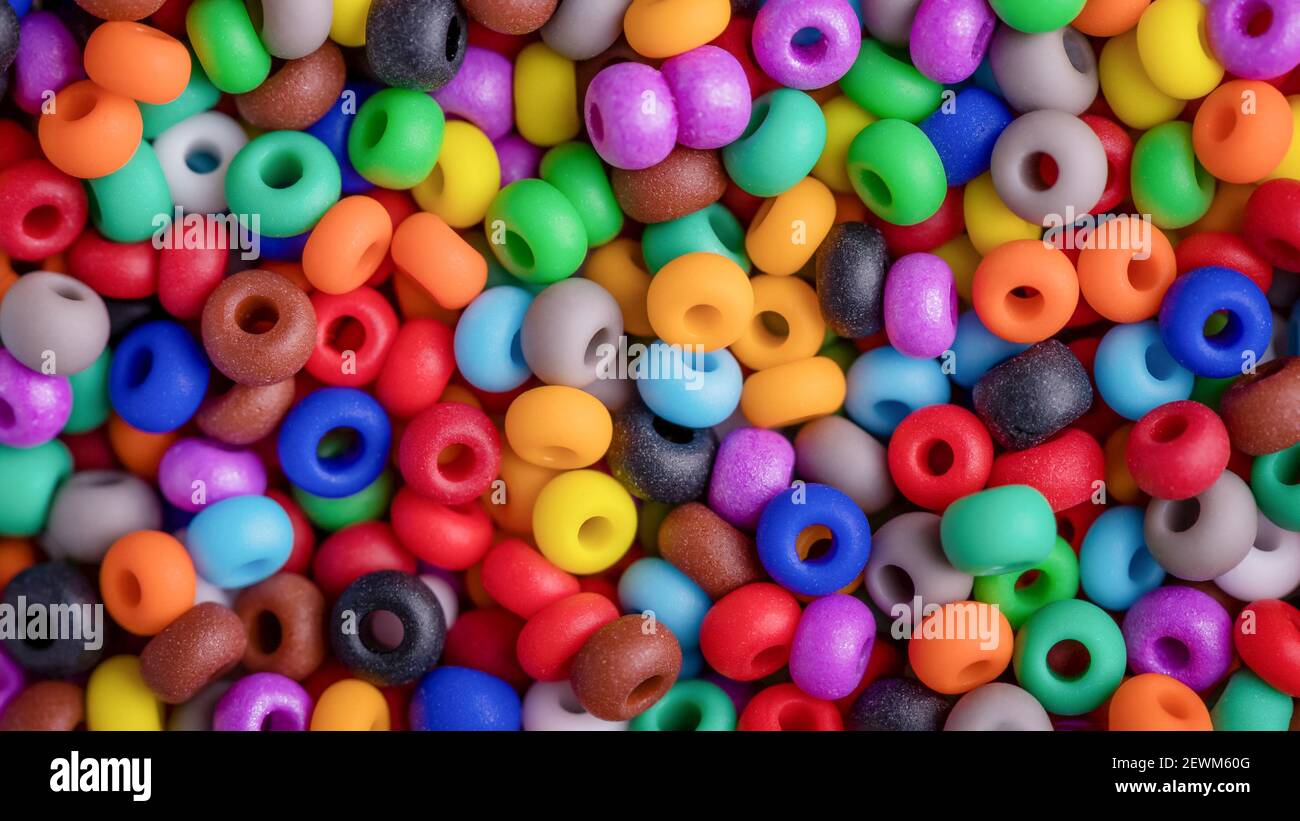 Bunte Perlen Hintergrund, Vollformat, Panorama Stockfoto