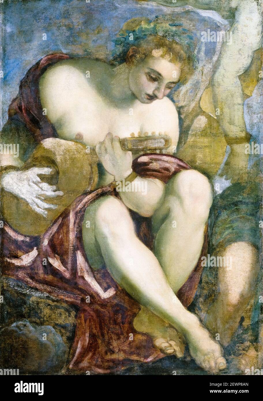 Muse mit Laute, Gemälde von Jacopo Tintoretto, 1528-1594 Stockfoto