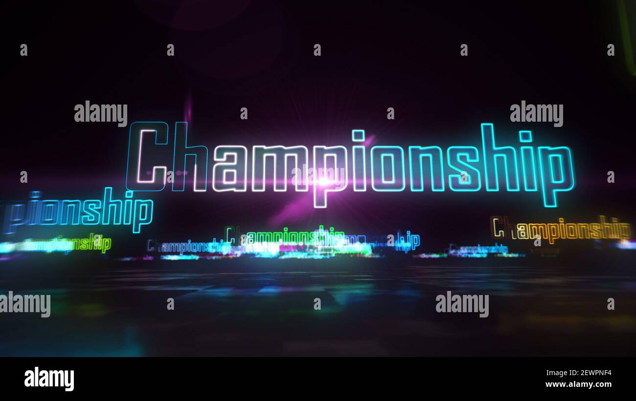 Championship-Konzept, Cyber-Sport spielen, esport Gaming-Turnier und Videospiel. Futuristisches Konzept 3D Rendering Illustration. Stockfoto