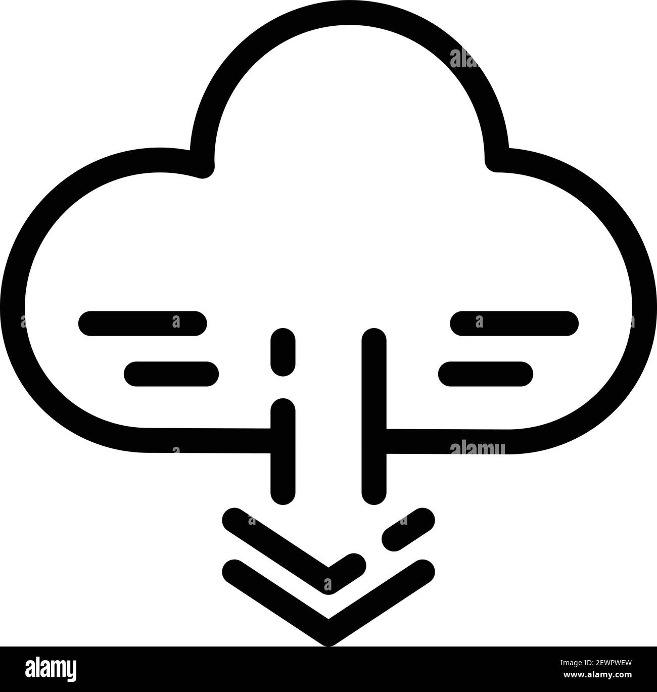 Elektronisches Cloud-Symbol. Umriss elektronische Wolke Vektor-Symbol für Web-Design isoliert auf weißem Hintergrund Stock Vektor