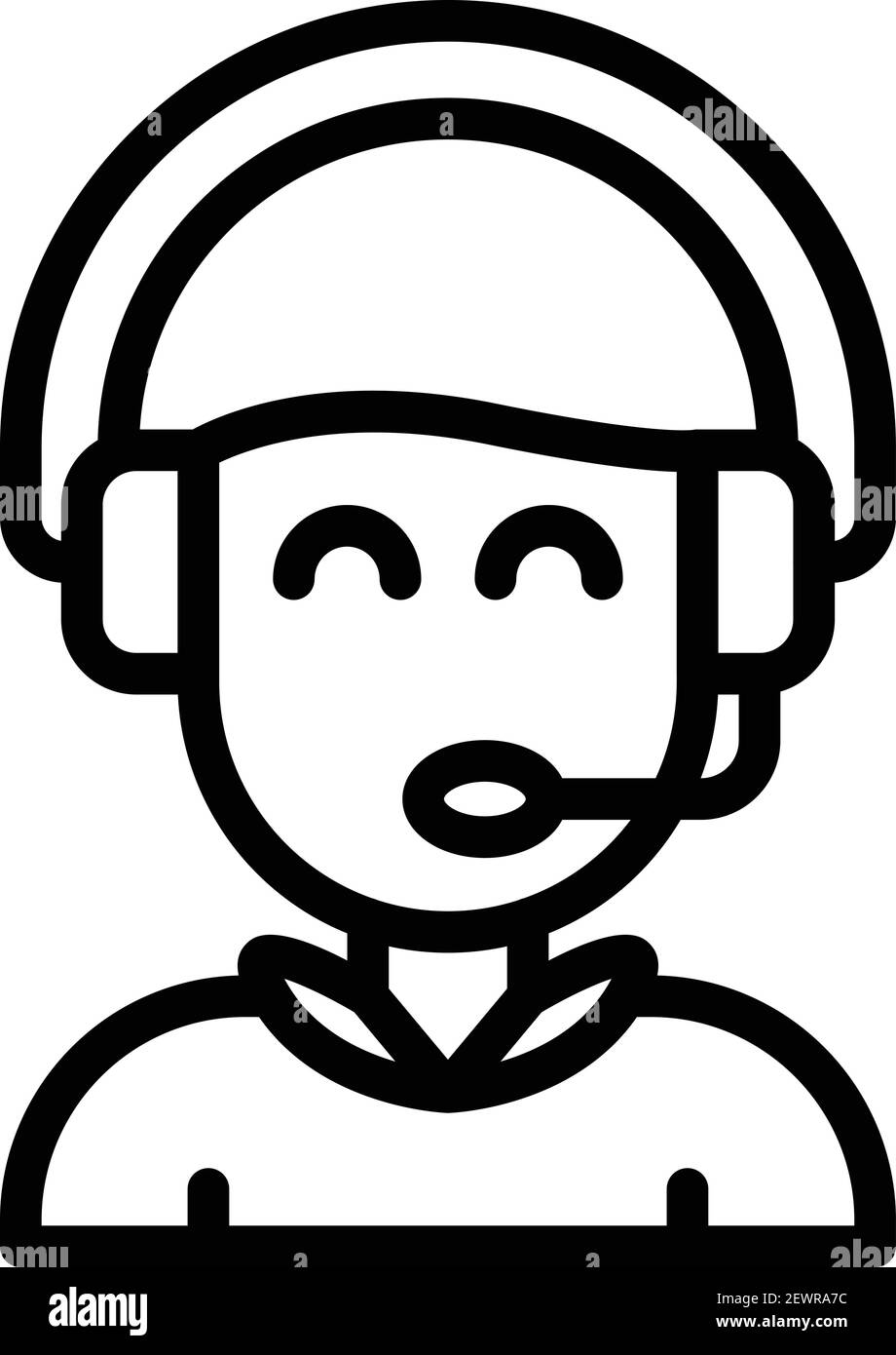 Symbol für das Contact Center. Skizzieren Sie das Vektor-Symbol für das Contact Center für das Web-Design, das auf weißem Hintergrund isoliert ist Stock Vektor