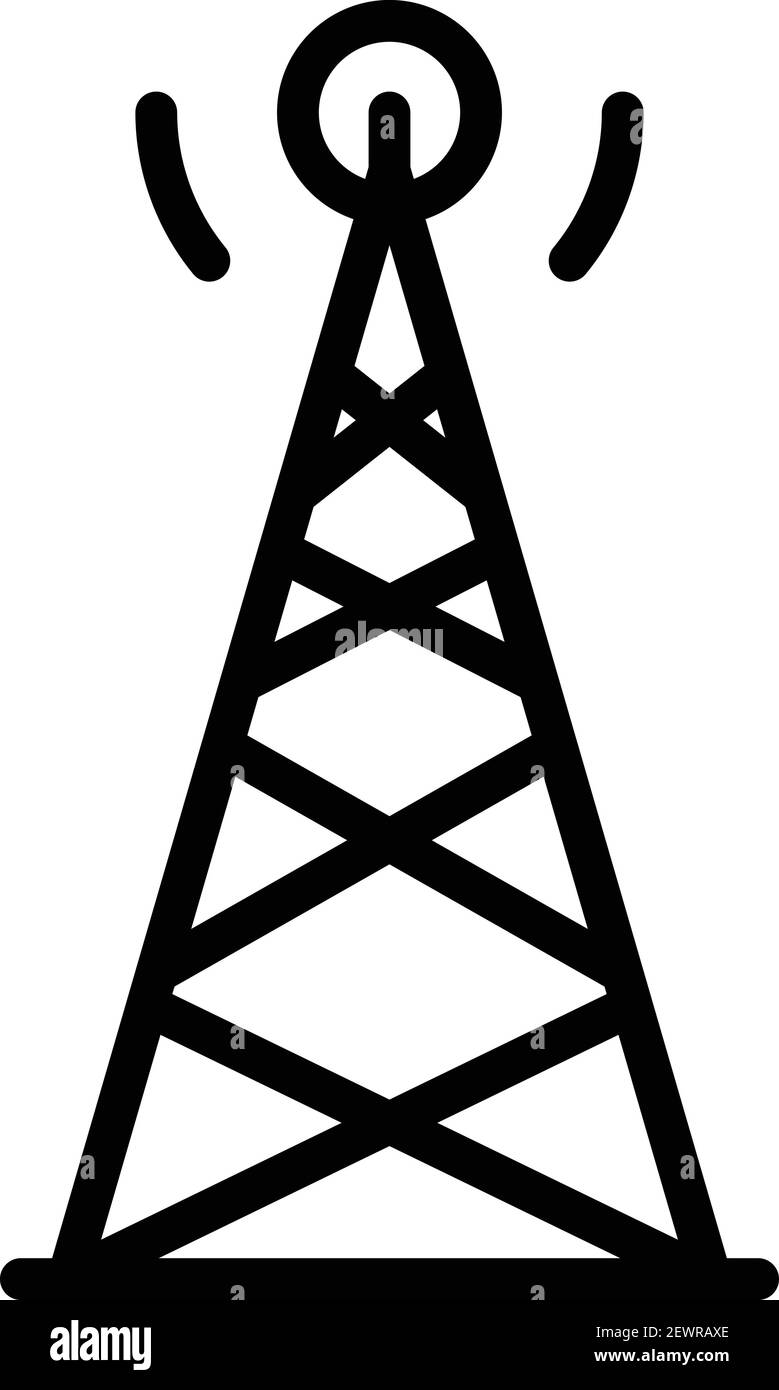 Signal Tower-Symbol. Vektorsymbol für den Umriss des Signalturms für Webdesign auf weißem Hintergrund isoliert Stock Vektor