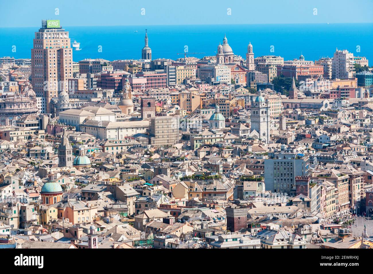 Stadtbild, erhöhte Ansicht, Genua, Ligurien, Italien, Europa Stockfoto