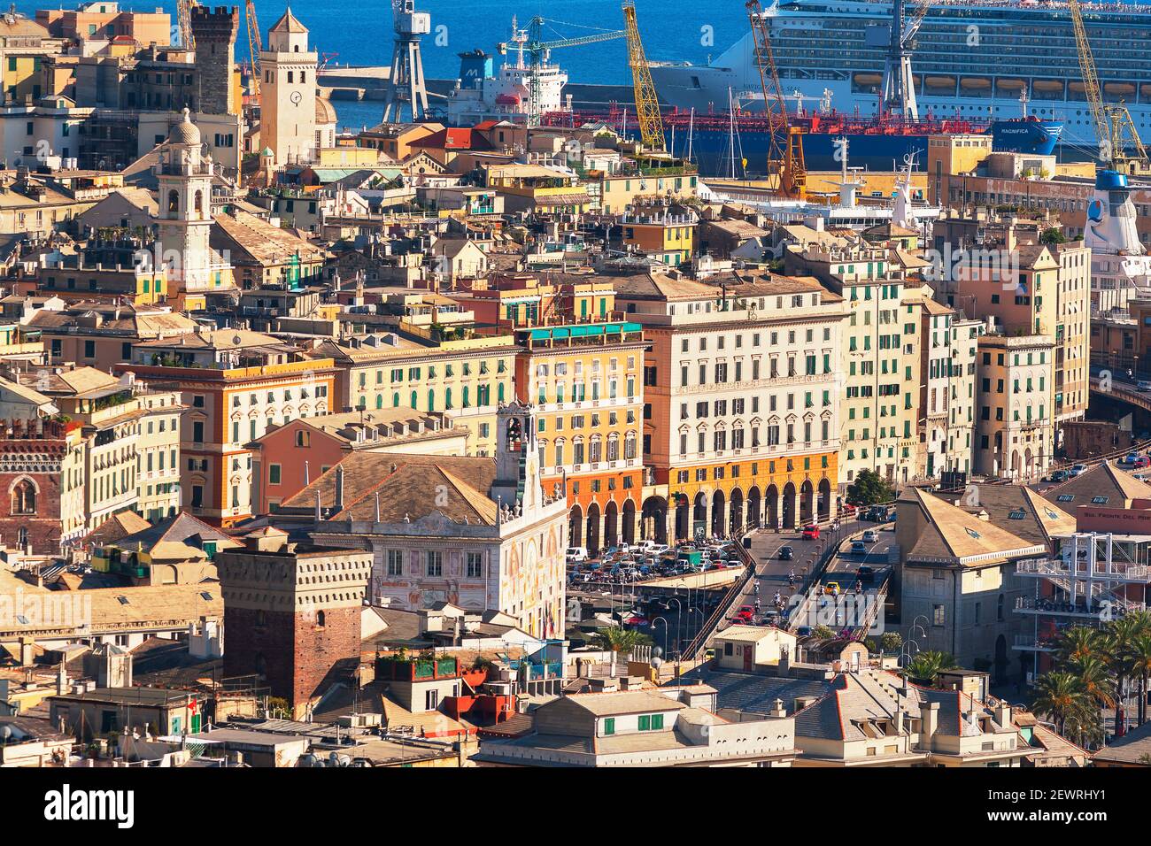 Altstadt, Blick auf den Dachboden, Genua, Ligurien, Italien, Europa Stockfoto