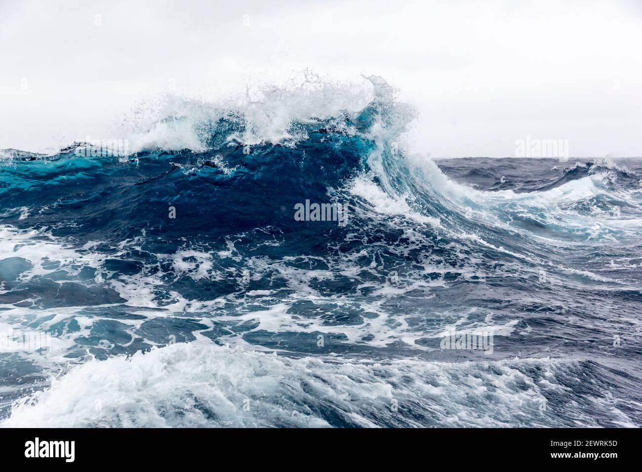 Starke Westwinde erzeugen große Wellen in der Drake Passage, Antarktis, Polarregionen Stockfoto