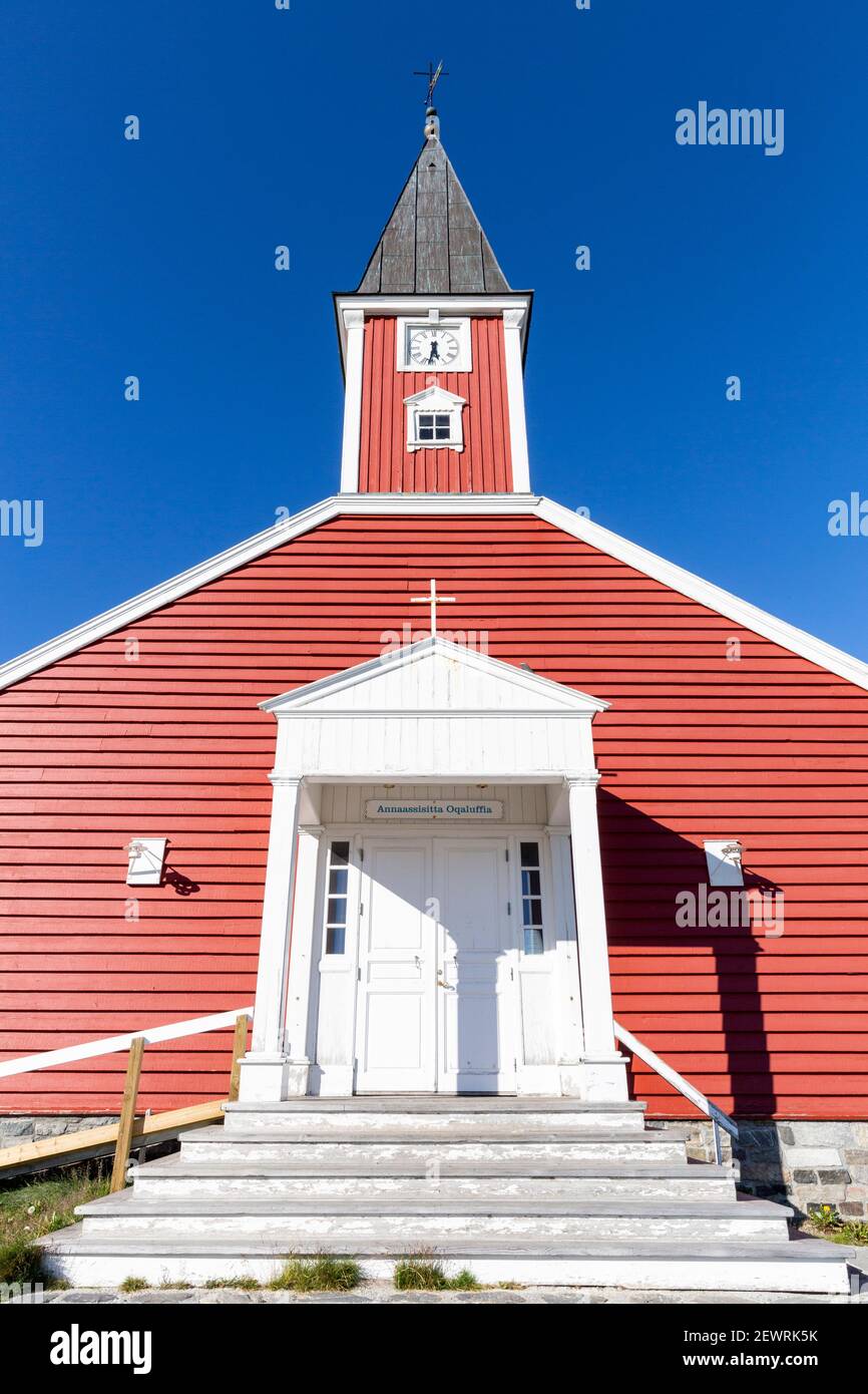 Die lutherische Kathedrale in Nuuk (Godthab), die Hauptstadt und die größte Stadt Grönlands, Polarregionen Stockfoto