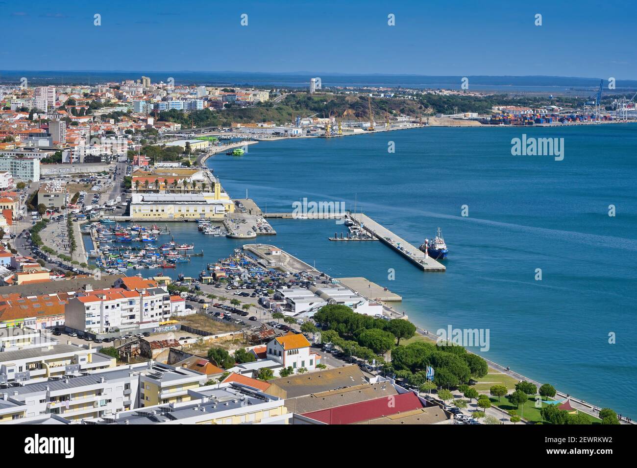 Setubal von Sao Filipe Castle, Setubal, Lissabon Küste, Portugal, Europa Stockfoto