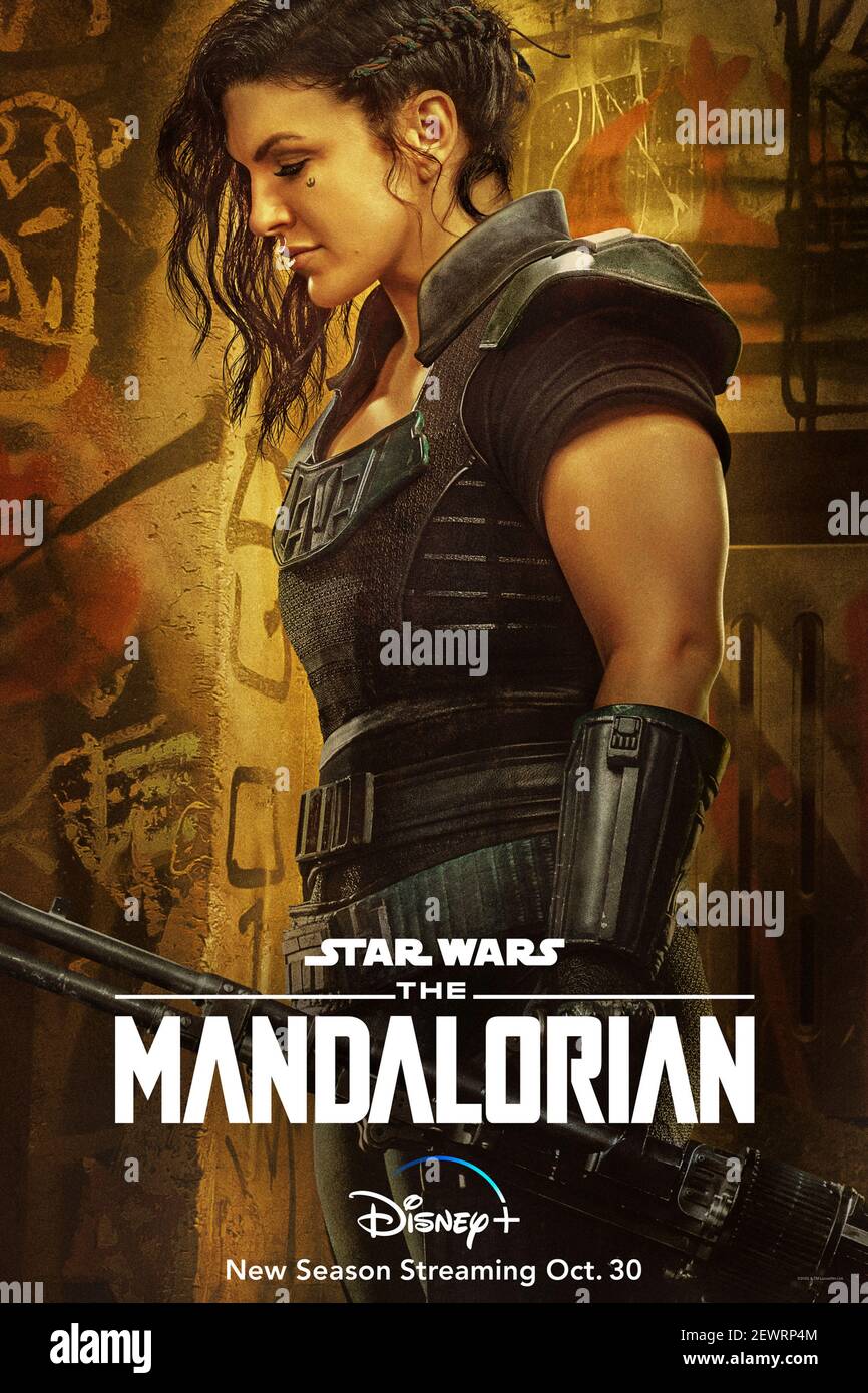 Star Wars: The Mandalorian (2020) Staffel 2 erstellt von Jon Favreau und mit Gina Carano als Cara Dune in den fortgesetzten Abenteuern eines einzigen Kopfgeldjägers. Stockfoto