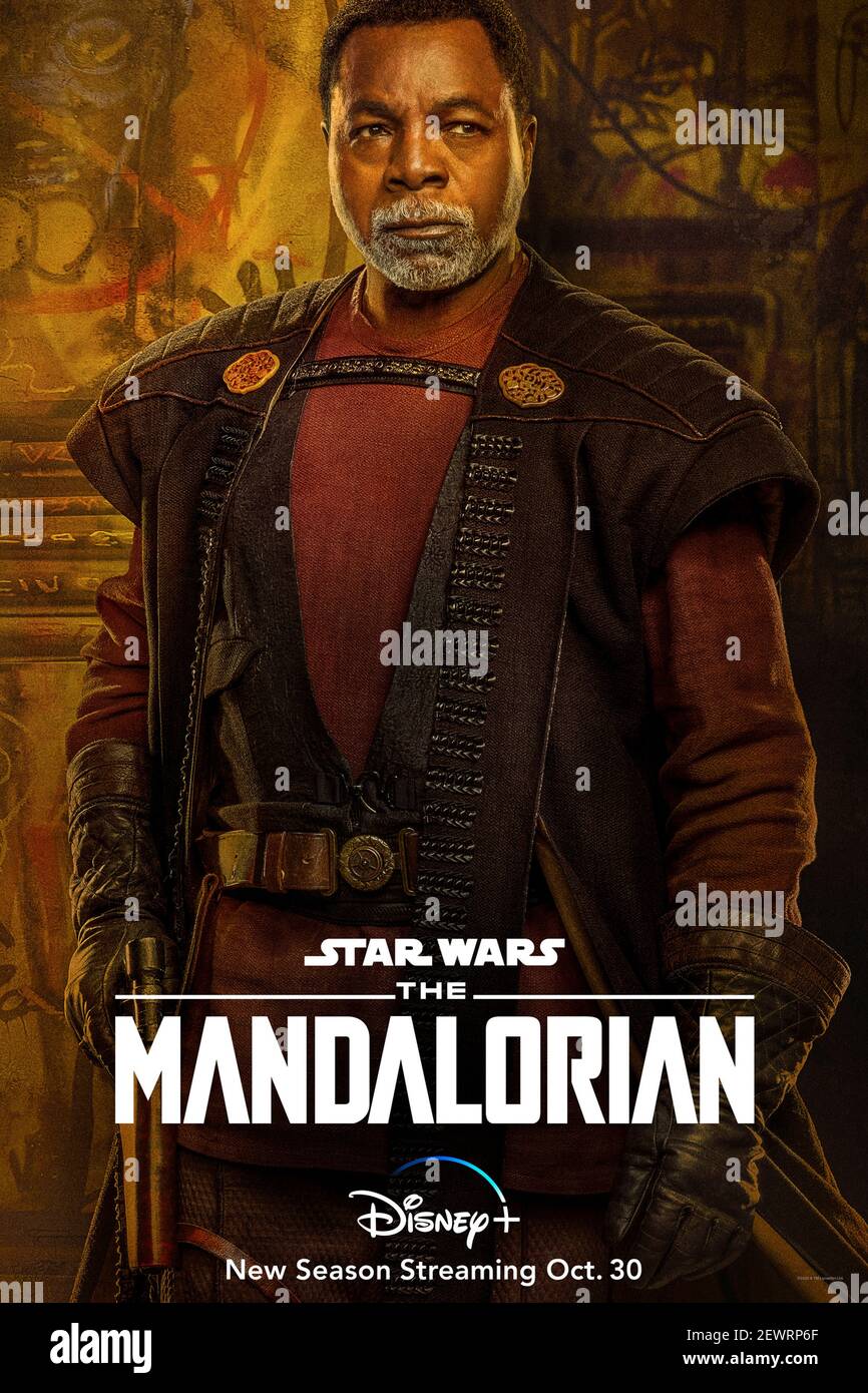 Star Wars: The Mandalorian (2020) Staffel 2 erstellt von Jon Favreau und mit Carl Weathers als Greef Karga in den fortlaufenden Abenteuern eines einzigen Kopfgeldjägers. Stockfoto