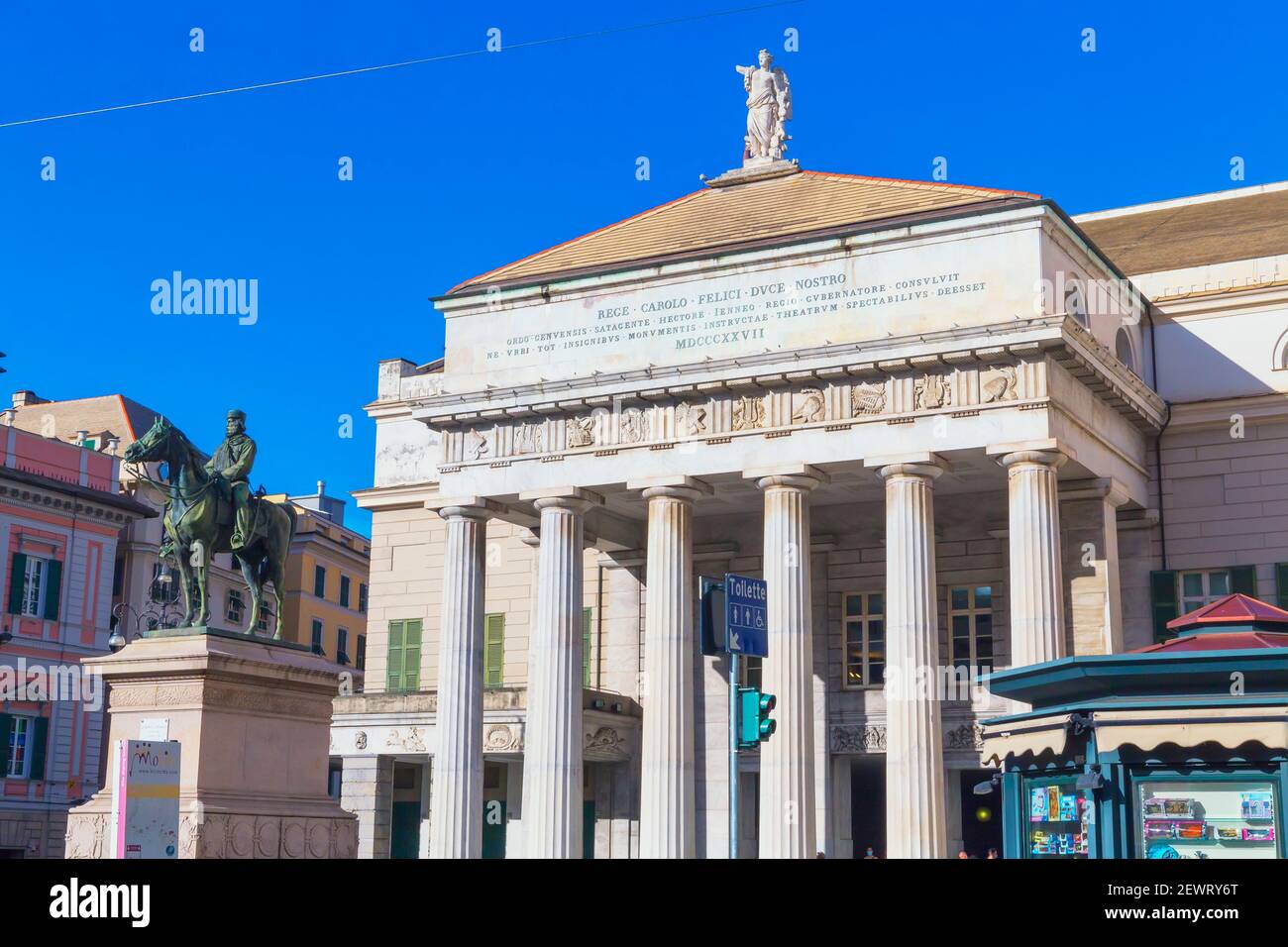Carlo Felice Theater, Genua, Ligurien, Italien, Europa Stockfoto