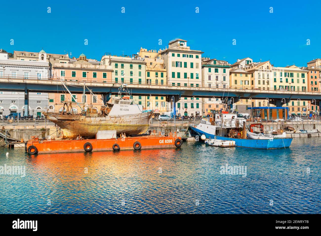 Porto Antico (Alter Hafen), Genua, Ligurien, Italien, Europa Stockfoto
