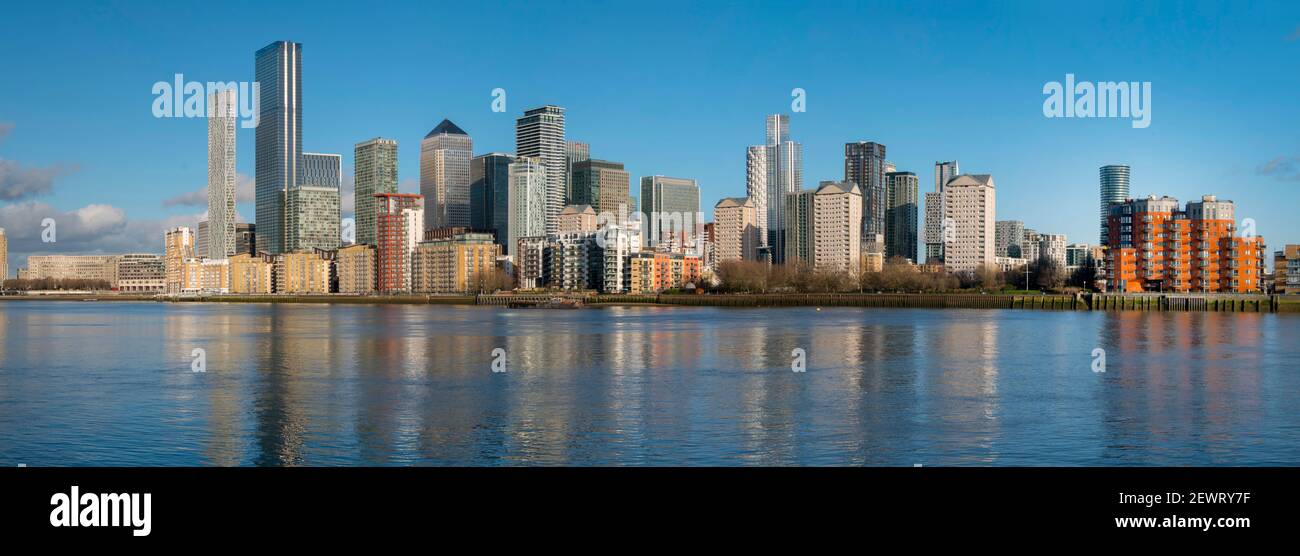 Canary Wharf Stadtbild Panorama, Docklands, London, England, Vereinigtes Königreich, Europa Stockfoto