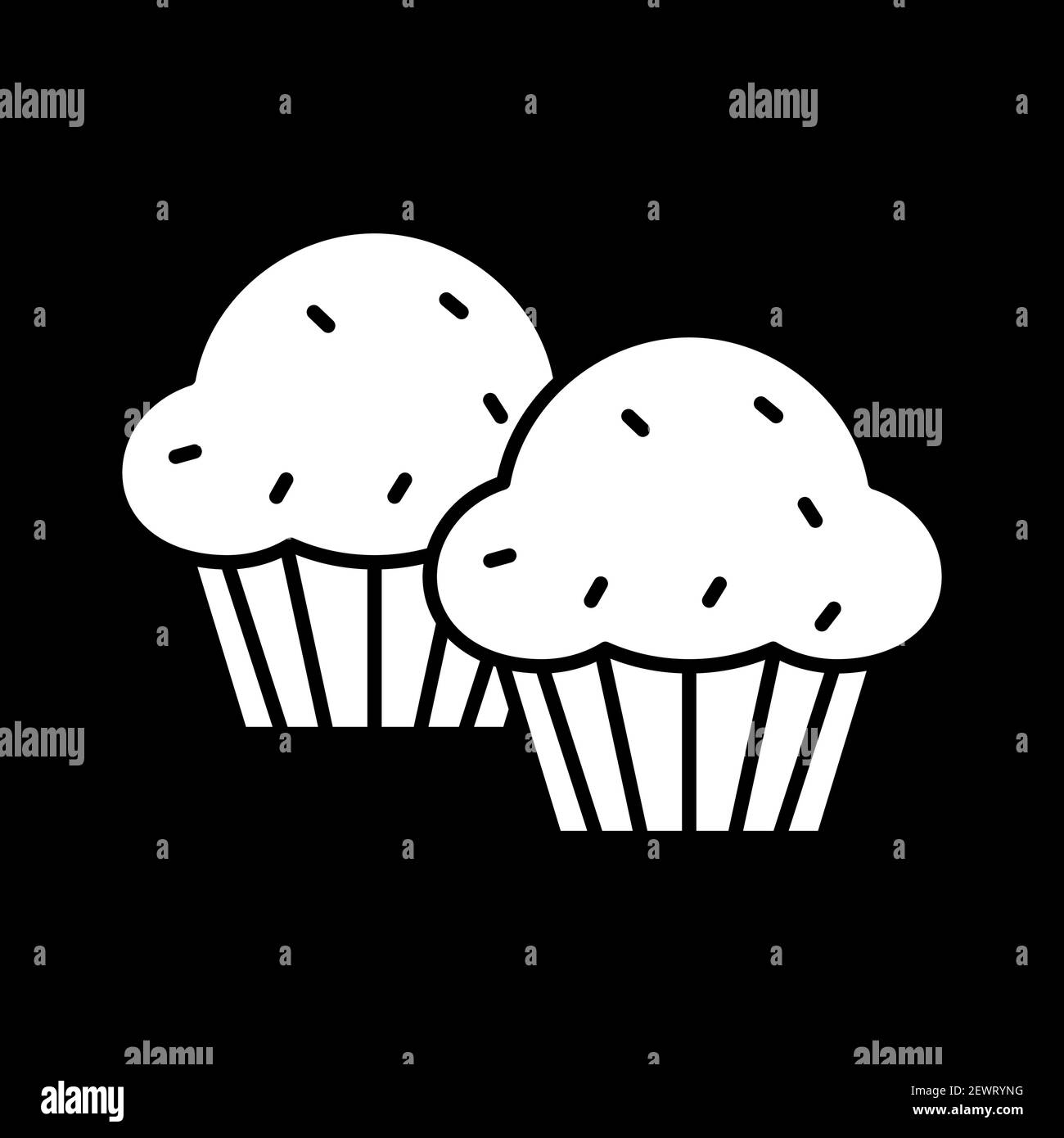 Glyphensymbol für Muffins im dunklen Modus Stock Vektor