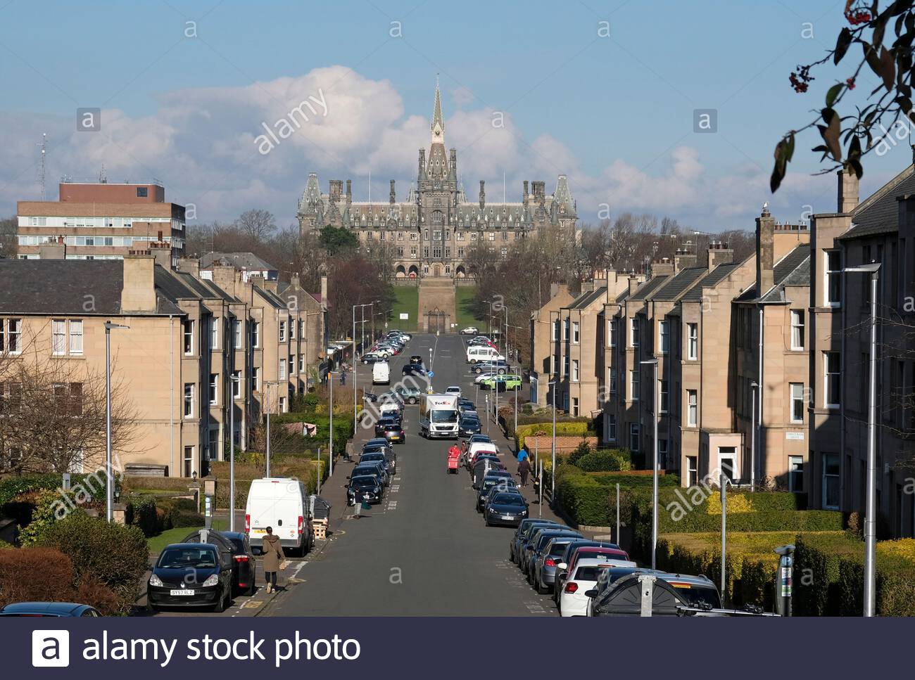 Ansicht des Fettes College, Edinburgh, Schottland Stockfoto