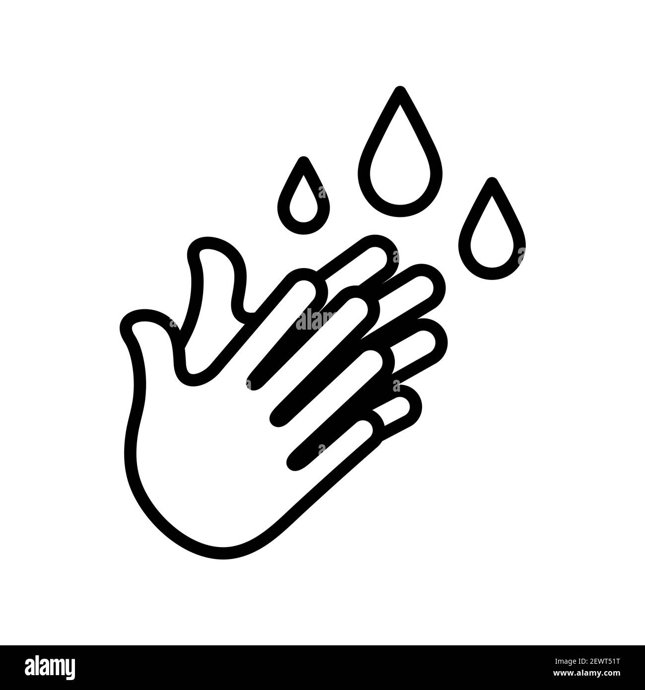 Symbol für flache Linie der Handwäsche. Stock Vektor Symbol für flache Linie der Handwäsche. Stock Vektor