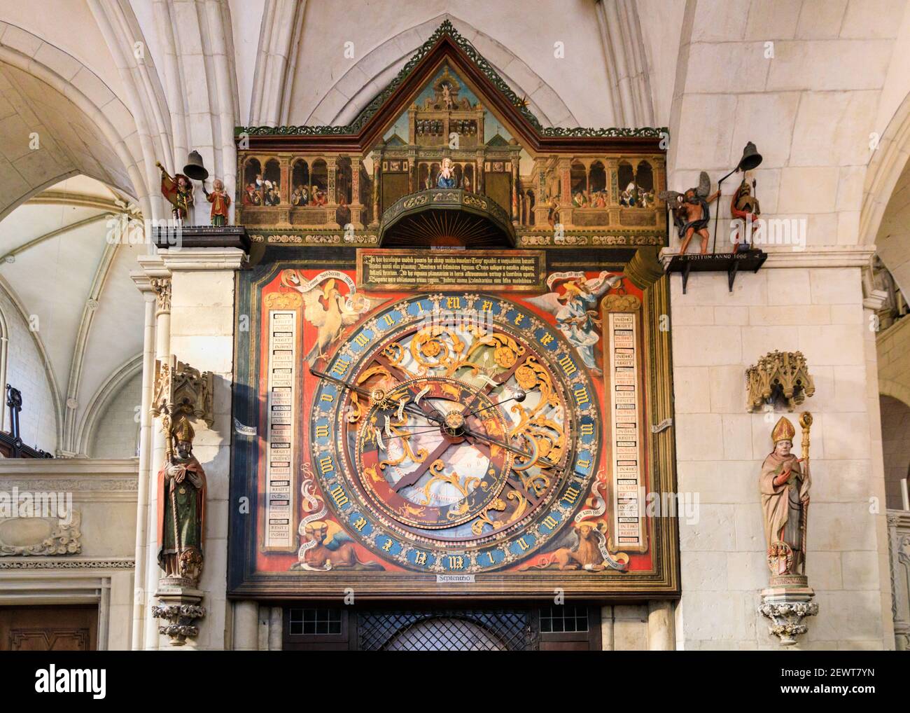Die Astronomische Uhr, St. Paulus Dom Münster, Münster, Deutschland Stockfoto